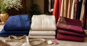 Cotton, linen and silk-blend fabrics compared for Punjabi suits