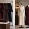 Boutique display comparing women co-ord sets and shirt dresses