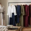 Comfortable designer workwear display with linen shirts co-ords and embroidered dress