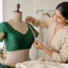 Blouse measurements being taken by a professional women's tailor