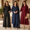 Festive outfits for women including a suit, co-ord and shirt dress
