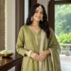 Sawan outfit ideas for women in green suits, co-ords and festive styles