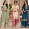 Women wearing Punjabi suits with straight, salwar and palazzo bottoms