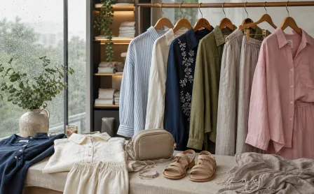Monsoon boutique styling scene with linen shirts denim and co-ord sets